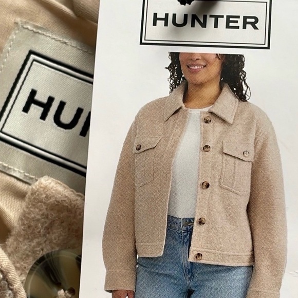 NWT🤍🤎Hunter Cream Wool Jacket - Picture 2 of 10